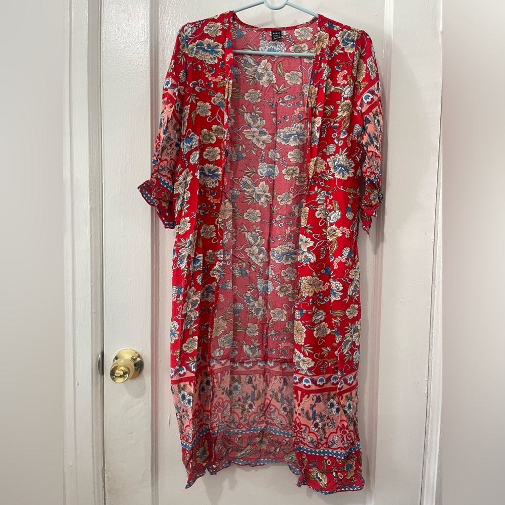 SHEIN Red Cover Up/Kimono